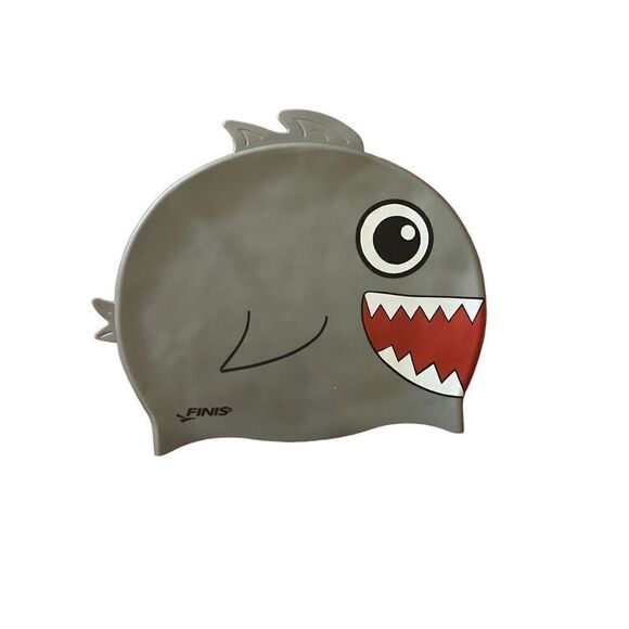 Finis gray, soft silicone, swim cap/animal head shark - Picture 1 of 2